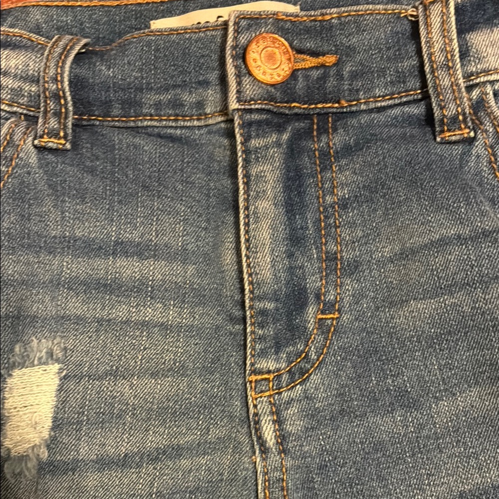 Refuge Blue Distressed Denim Shorts - Picture 5 of 6